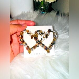 Jeweled Heart Earrings